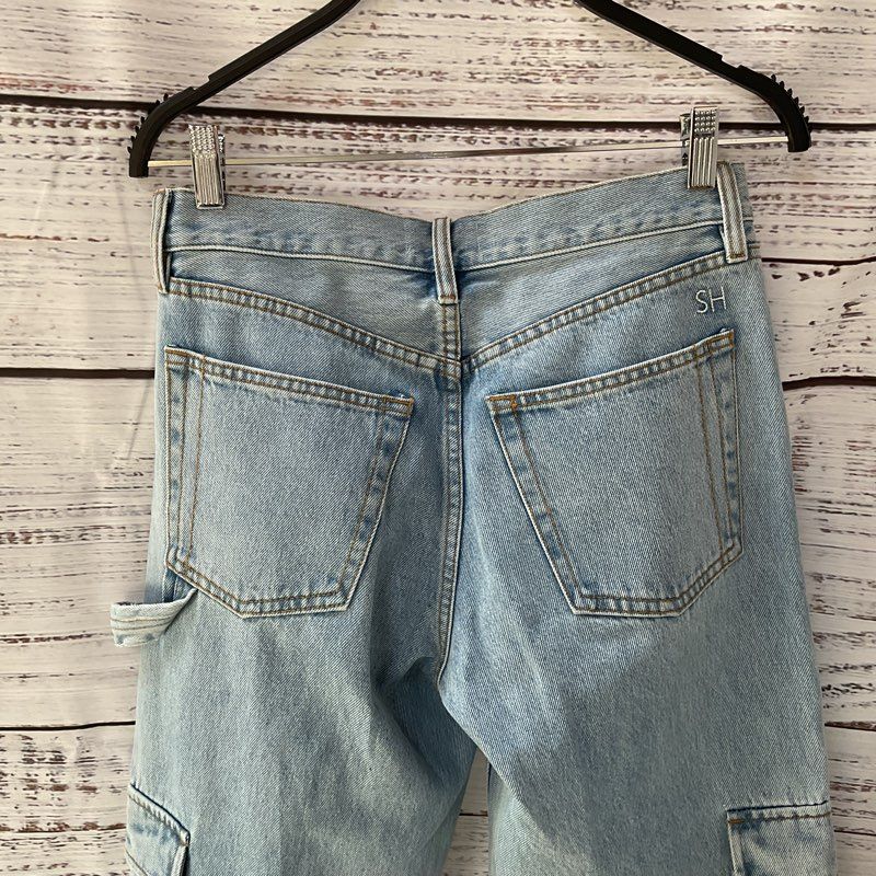 Still Here New York Charlie Cargo Jeans Blue Denim Pants - Size 26