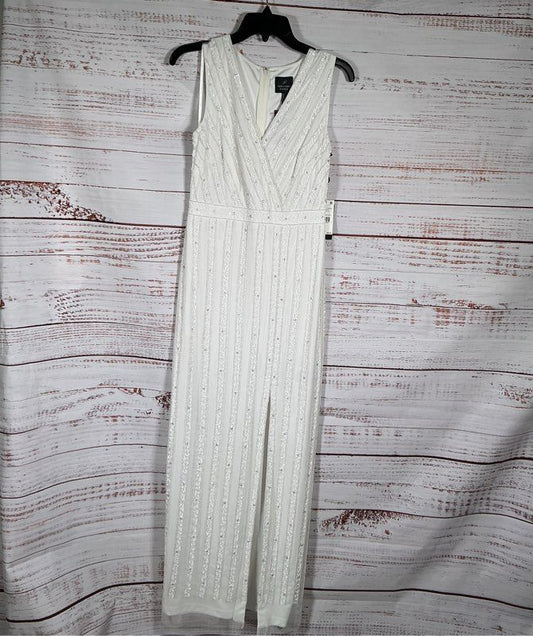 Adrianna Papell Ivory Beaded Sleeveless Surplice Gown Size 2 Retail $329
