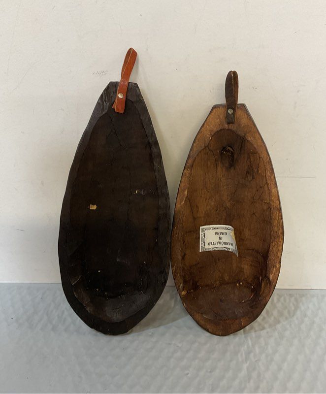Pair Of Vintage Handcrafted In Ghana African Masks