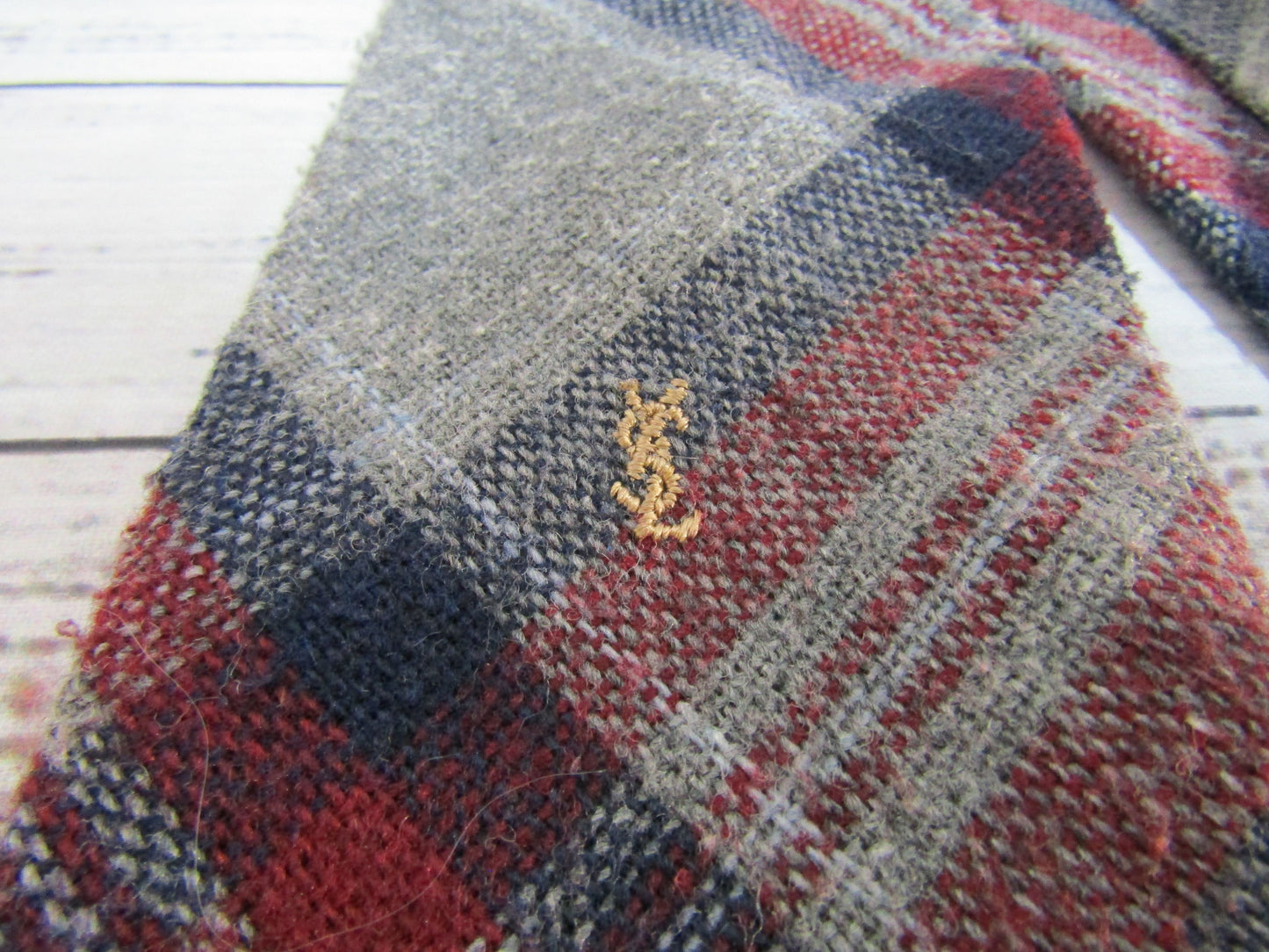 Lot of 2 Yves Saint Laurent Multi-Color Wool & Silk Ties