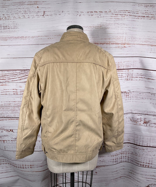 Marc Asher New York Faux Suede Biker Jacket Sand L