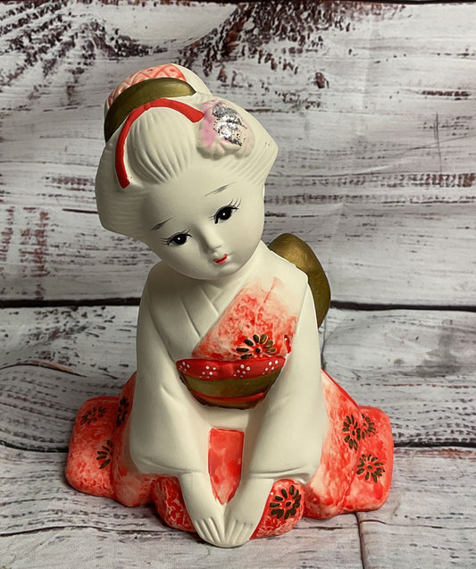 Vintage Geisha Japanese Kyoto Doll Figurines Set of 2