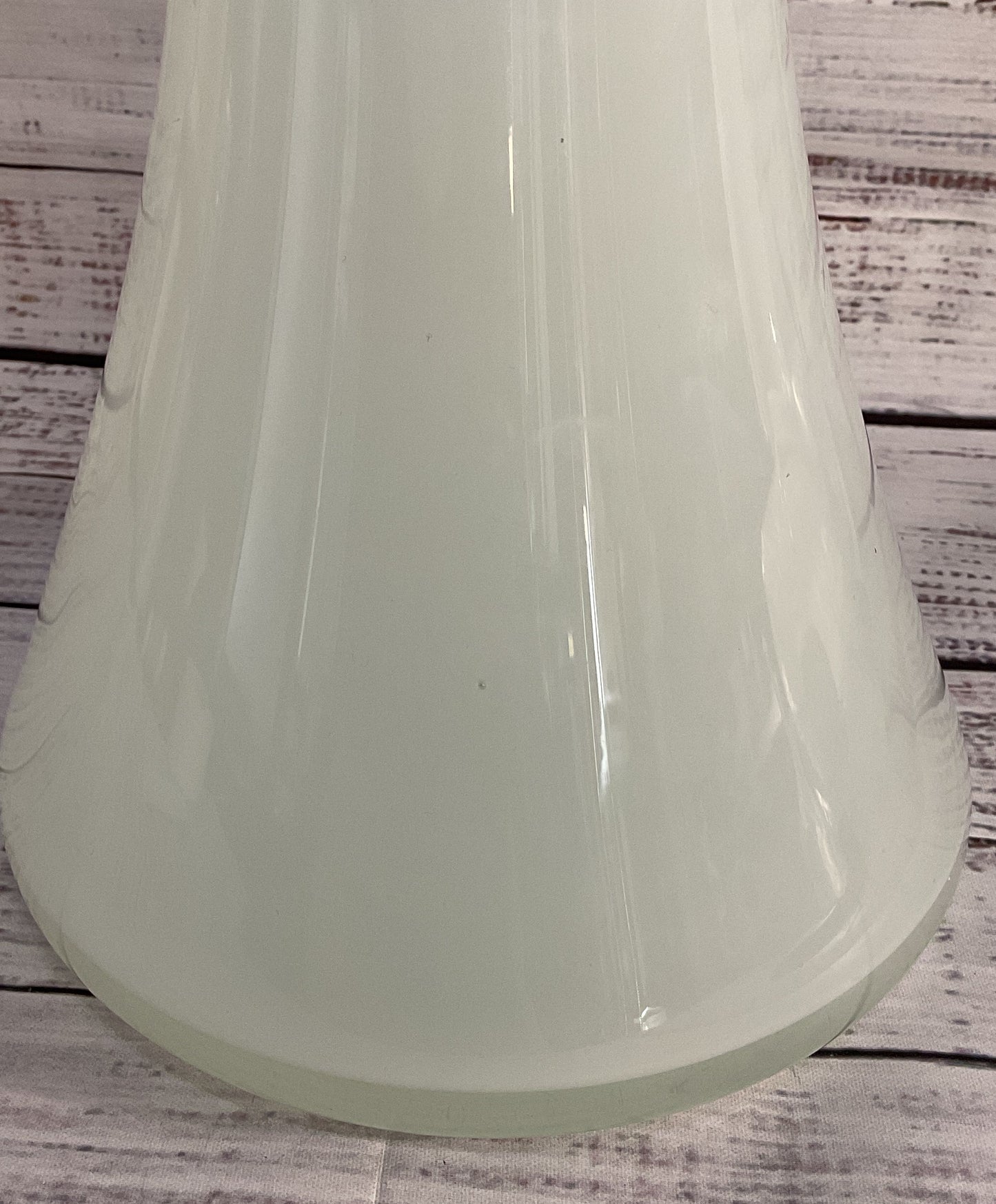 Hand Blown Modern Milk Vase Signed Cream White