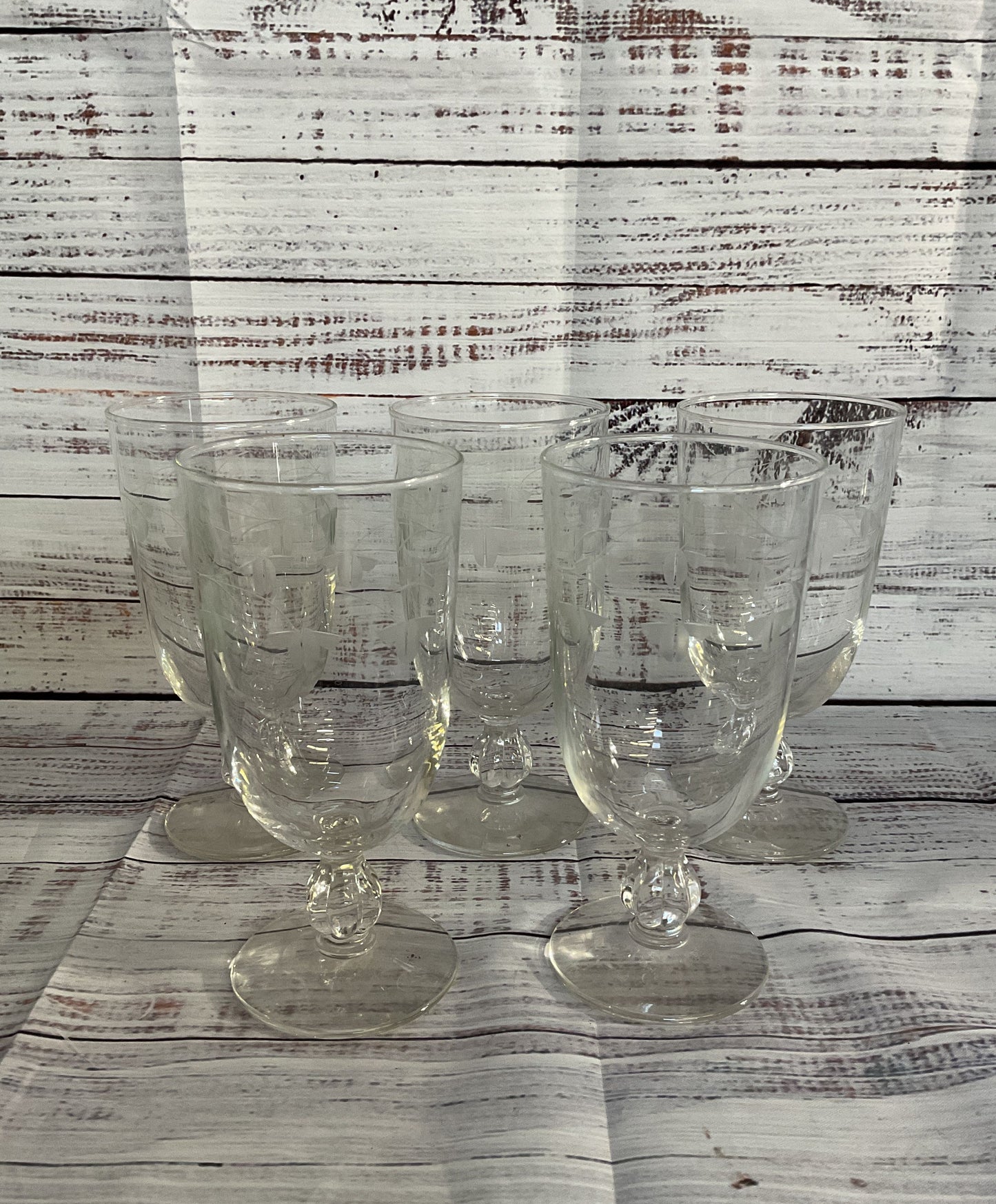 Libby Vintage Glass Goblets Set Of 5