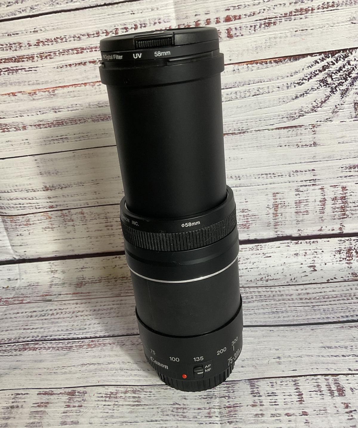 CANON EF 75-300mm f/4-5.6 III Zoom Lens with Kenko Digital Filter UV 58mm