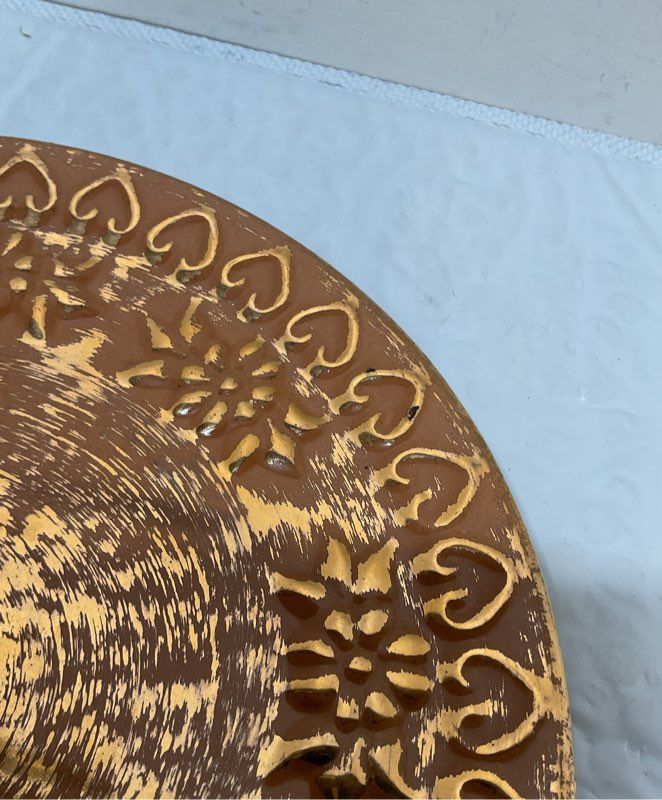 HAND PAINTED STANGL GRANADA GOLD SNACK PLATE 5151 10"