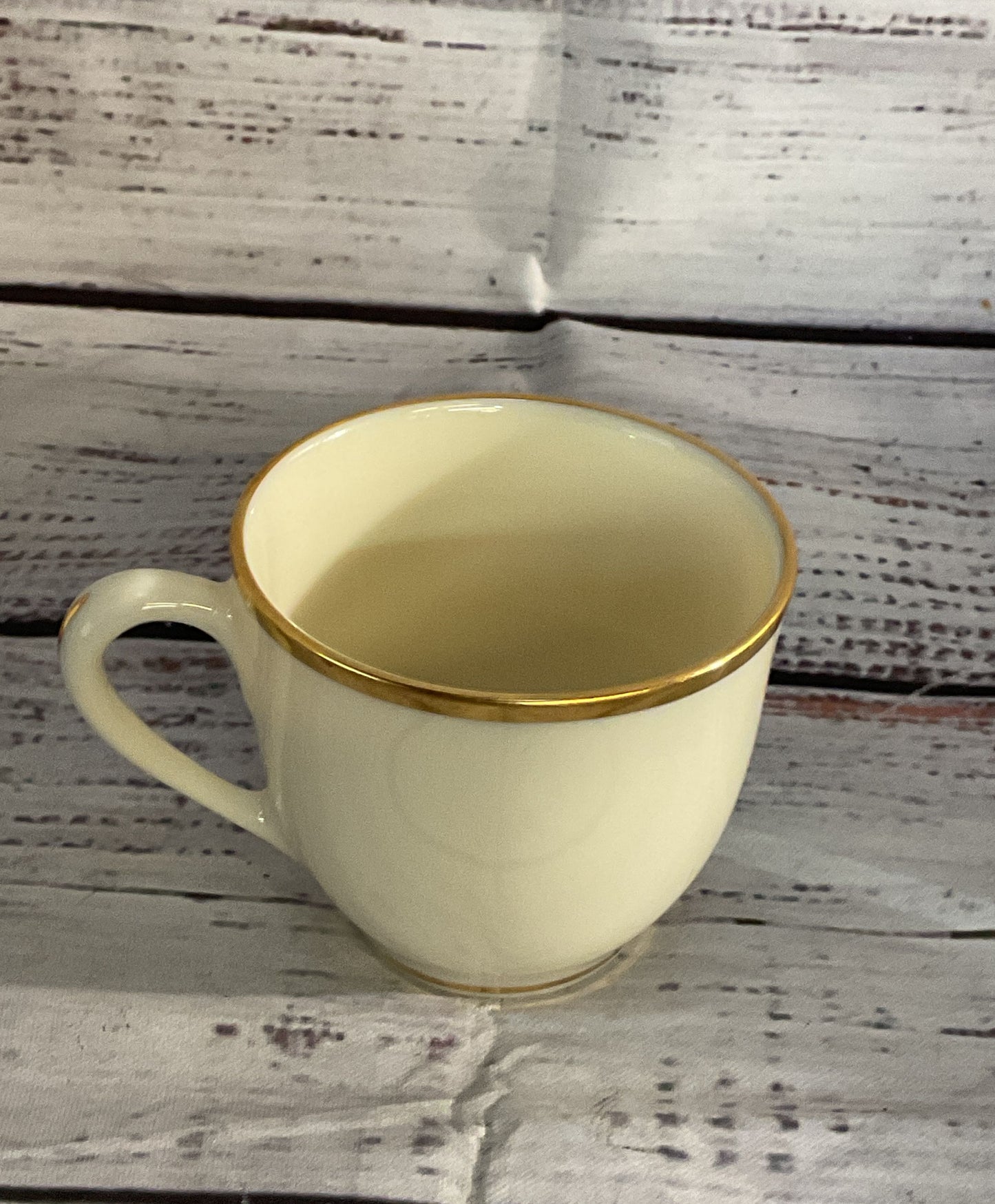 Lenox Bone China Mansfield Eternal Espresso Cups Cream Gold
