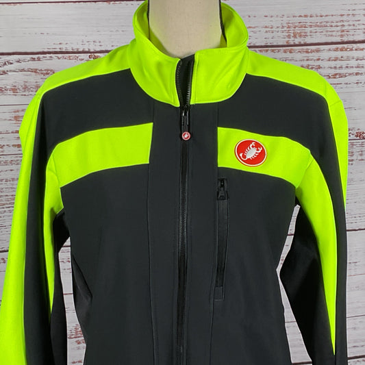 CASTELLI Women's Black Neon Green Cycling Jacket- SZ XL