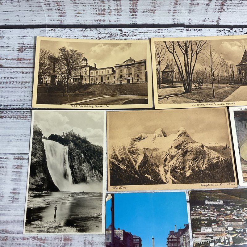 Lot Of 9 Antique & Vintage 5.5"x3.5" Canadian Post Cards (Quebec, Montreal, etc)