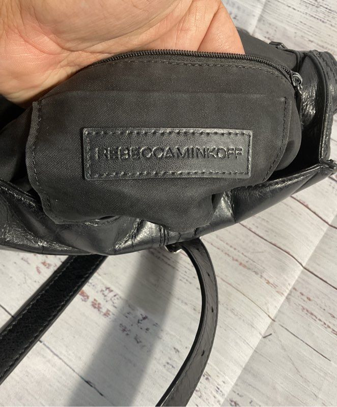 Rebecca Minkoff Black Leather Vanity Saddle Tassel Large Crossbody Bag