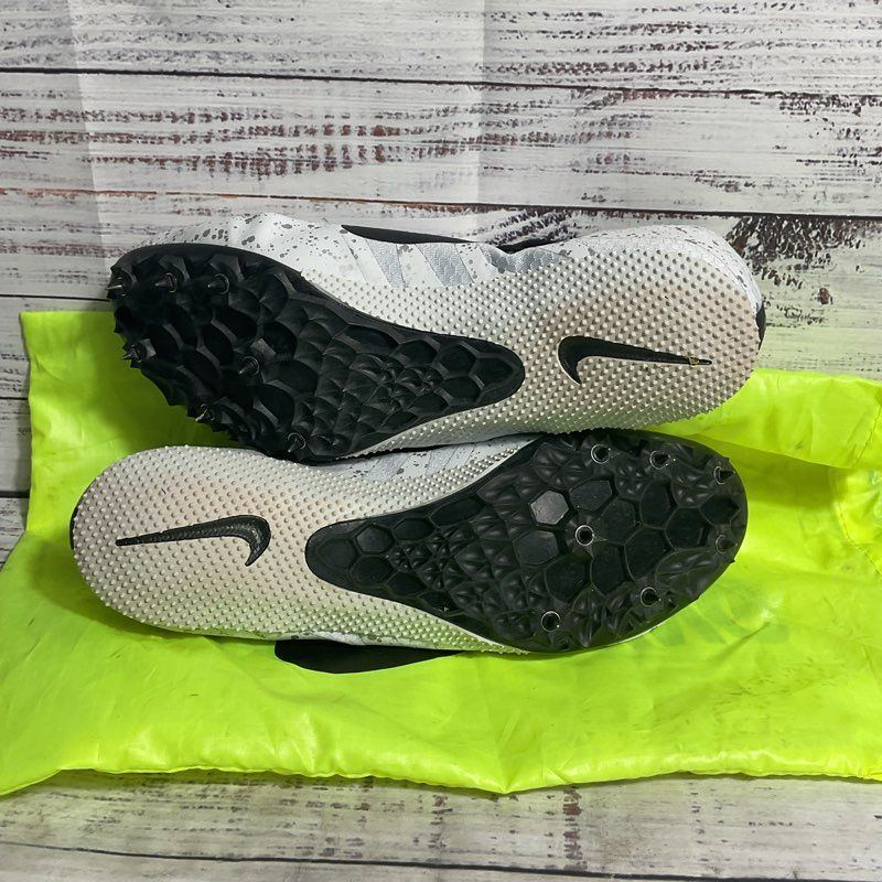 Nike Racing Cleats Light Gray Athletic Shoe Women 11 w/ Bag