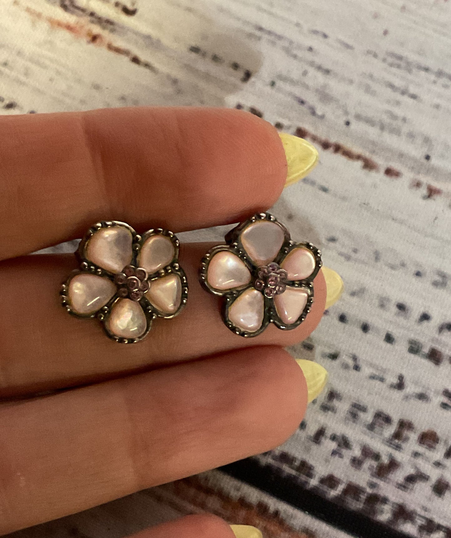 Hermione Yule Ball Pink Flower Stud Earrings TM& WBEI