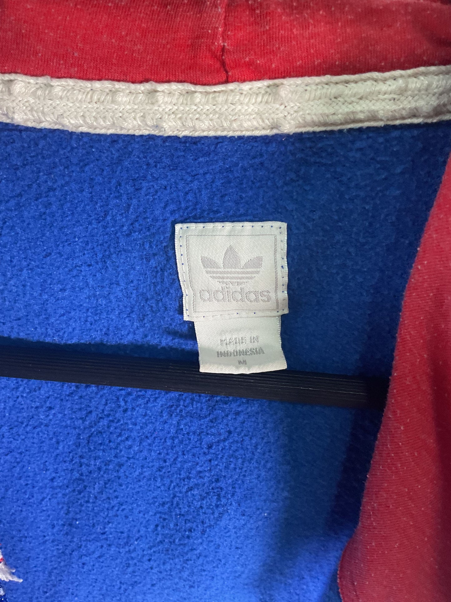 Adidas Blue Vintage Philadelphia 76ers Zip Up Hoodie - Size M