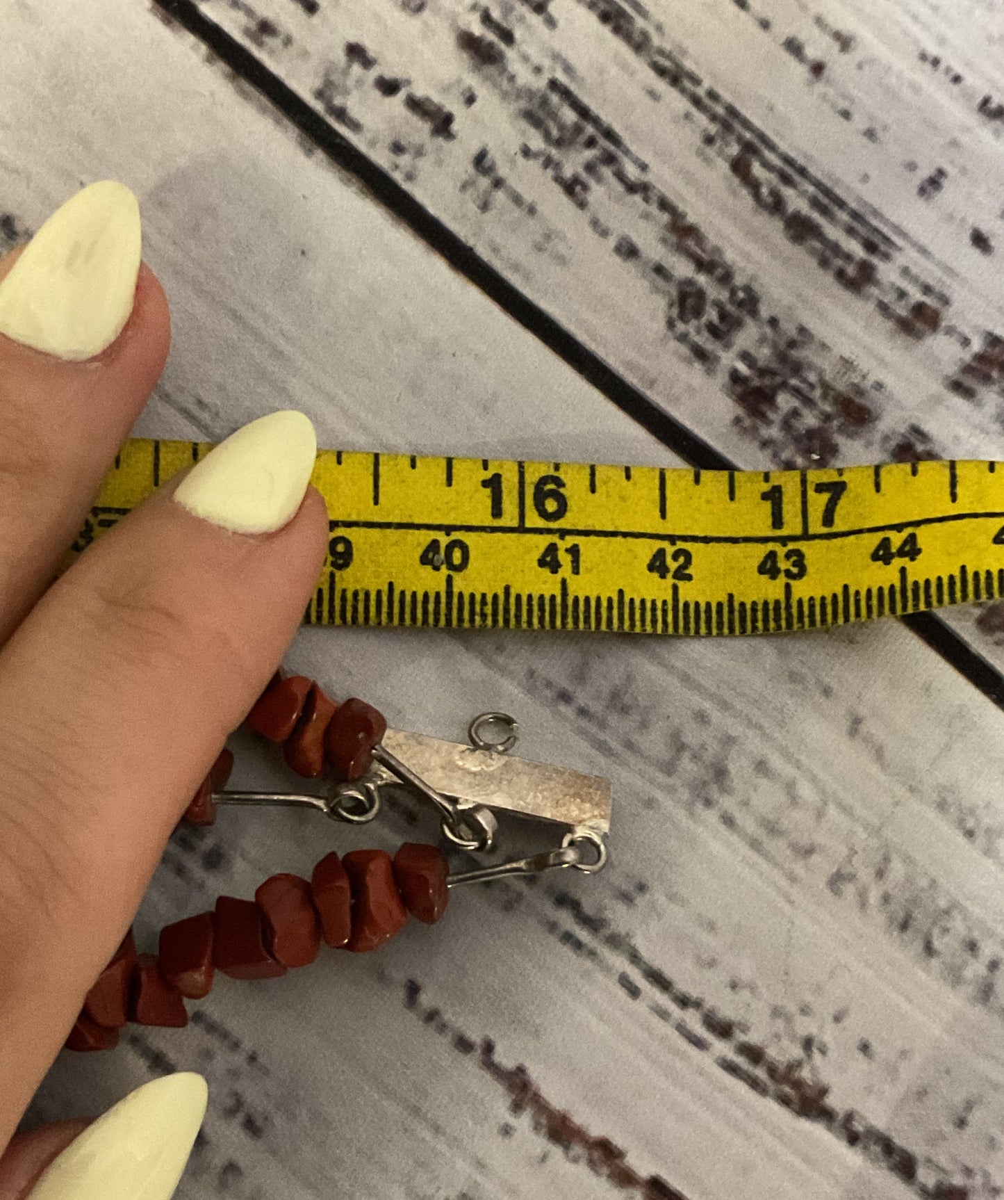 Red Jasper Beaded Sterling Silver Vintage Necklace Choker