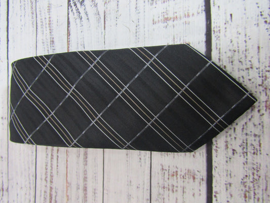 Giorgio Armani Men's Black Striped Silk Tie Made in Italy