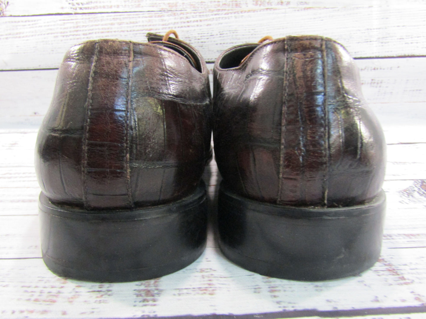 Giorgio Brutini Men's Brown Croc Embossed Oxford Shoes Size 12