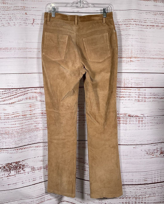 Boston Proper Suede Leather Pants Brown 6