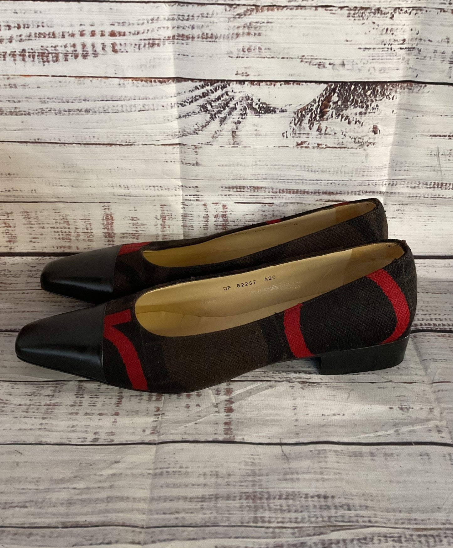 Salvatore Ferragamo Square Toe Logo Pattern Pump Heels Multicolor 8