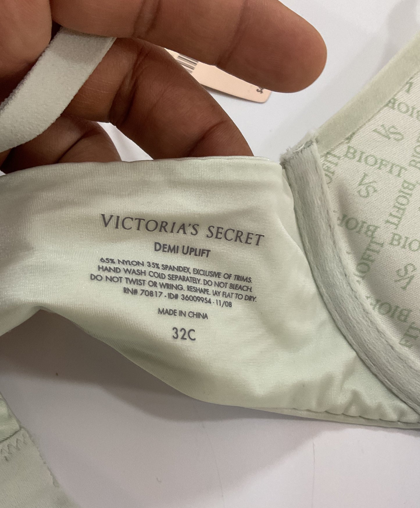 Victoria's Secret Demi Uplift Women's Green Nylon Blend Bra Size 32C