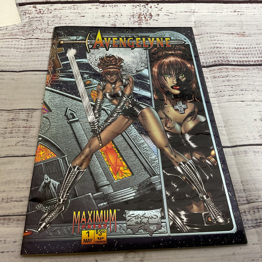 AVENGELYNE # 1 Maximum Press Chromium Cover NM- 1995 First print- MINT COND.