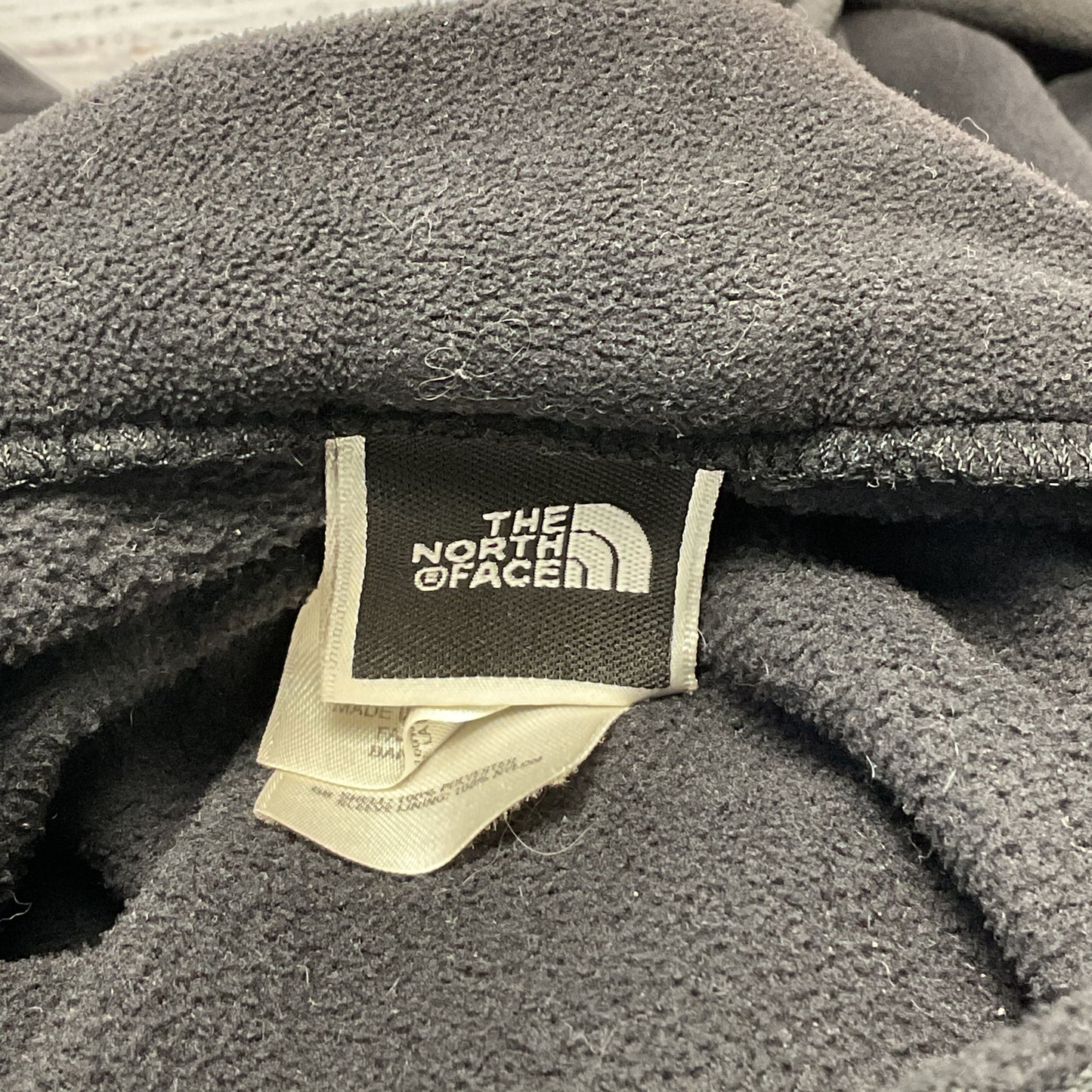 The North Face Black Grey Microfleece Full Zip Jacket - Size M
