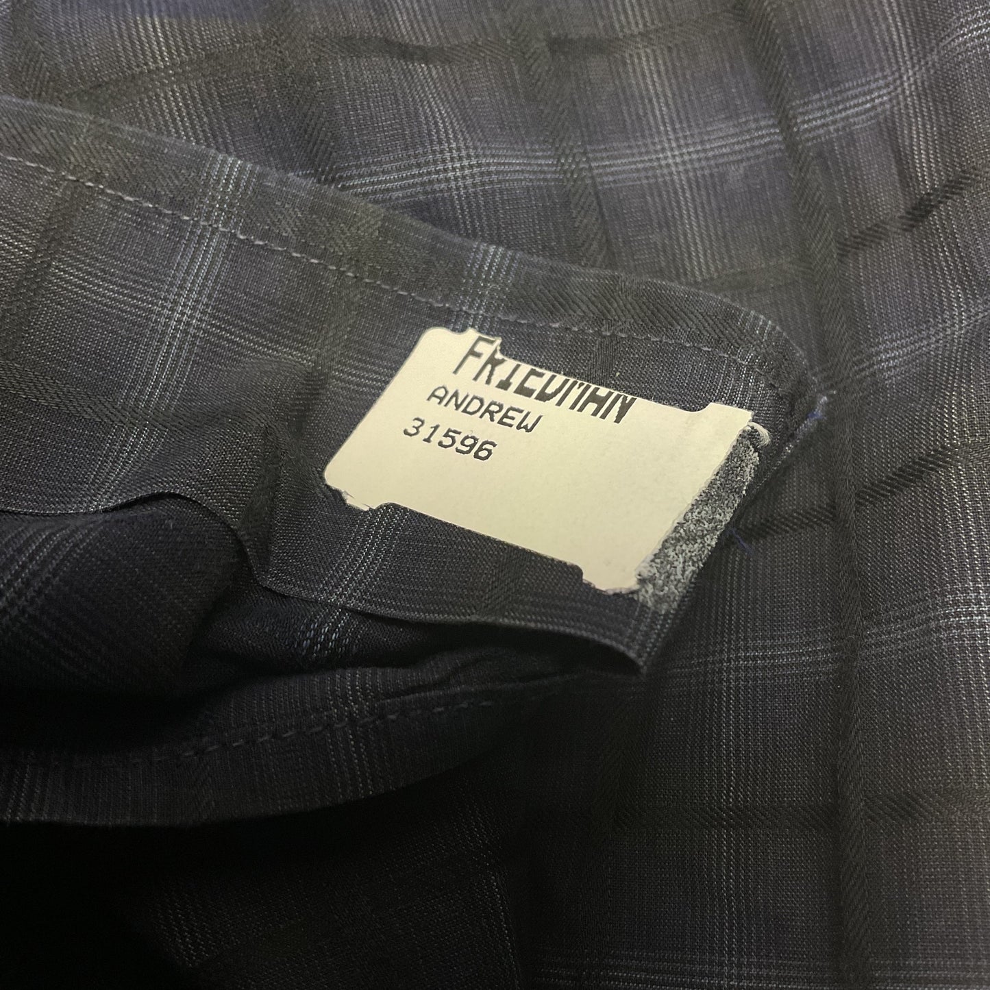 Brioni Neiman Markus Black Navy Blue Plaid Long Sleeve Button Up Dress Shirt L