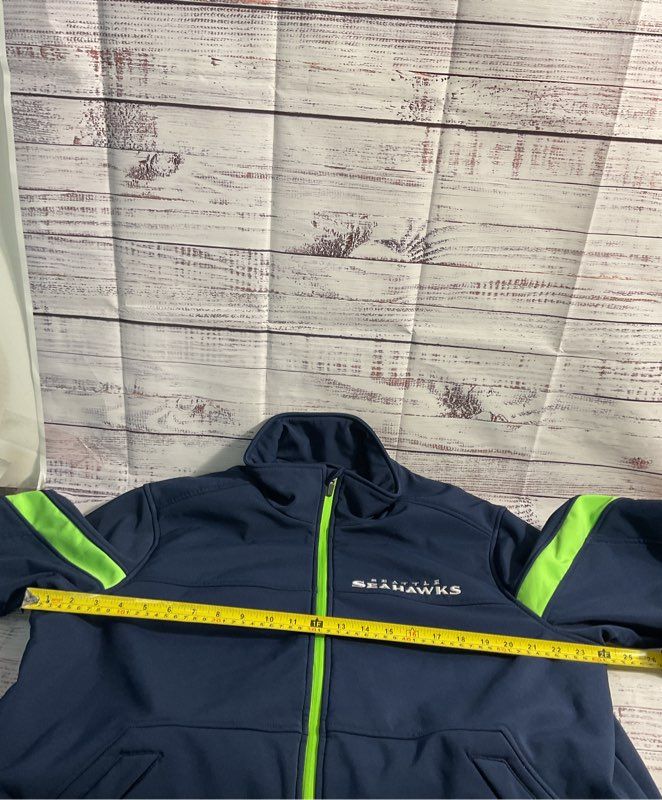 NFL Seattle Seahawks Men's Large Full Zip Blue & Green Jacket