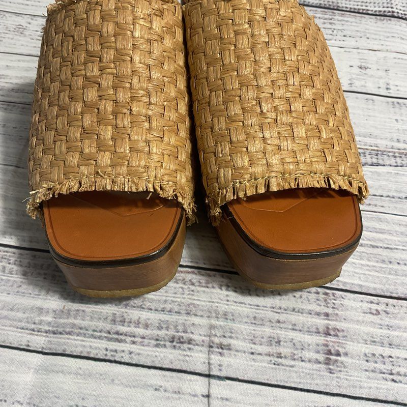 Rosetta Getty Brown Basketweave Clog Sandal Women's Size 6