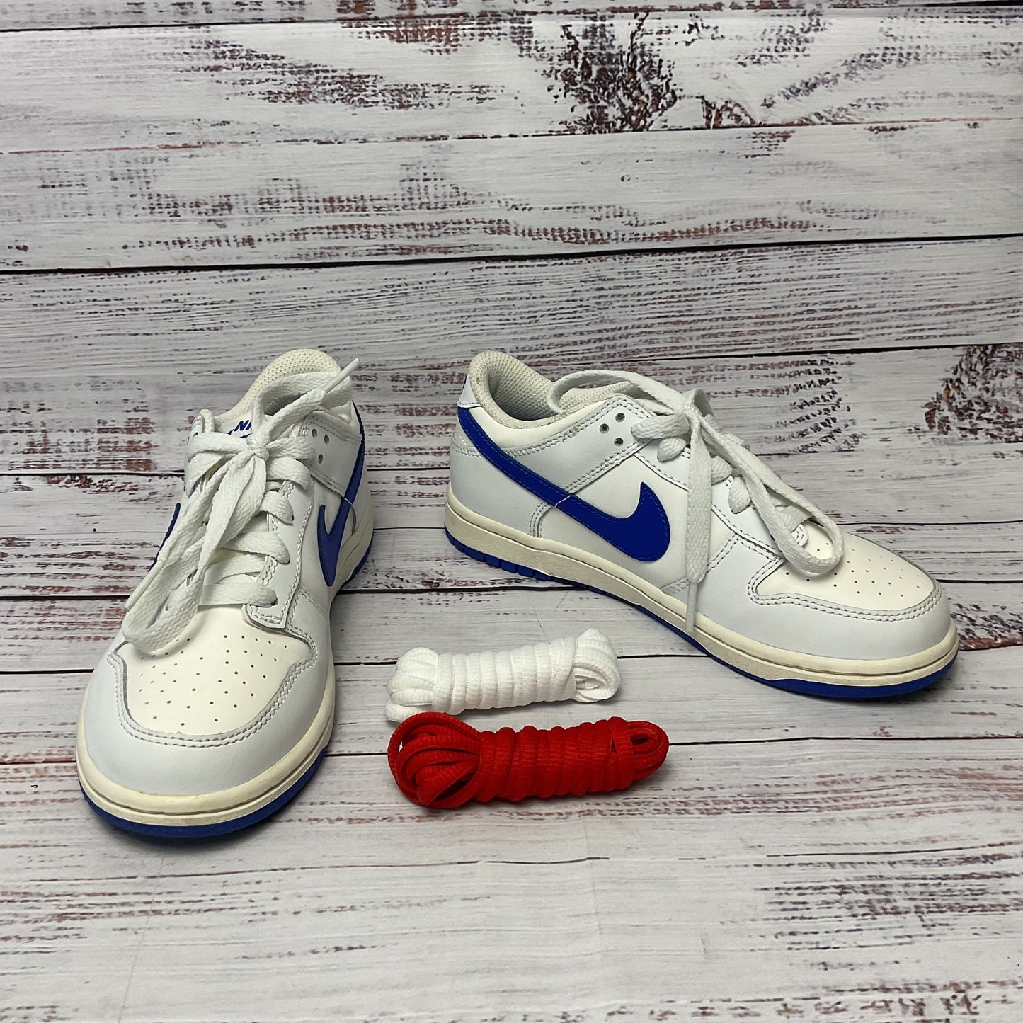Nike Dunk Low Hyper Royal Blue White Sneaker Athletic Shoe Kids 2Y
