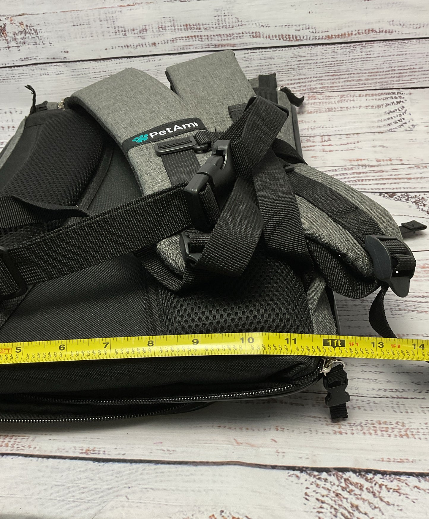 PetAmi Gray Black Soft Bottom Collapsible Pet Carrier Backpacks New