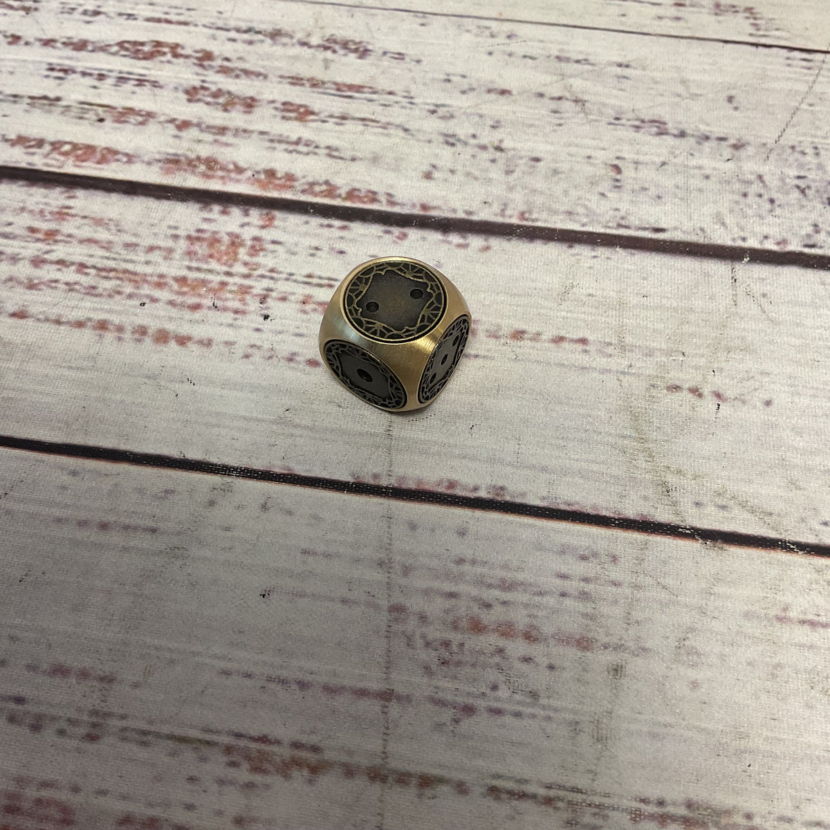 Lot Of 9 Metal Darkened Brass D6 Dice New Rounded Corners