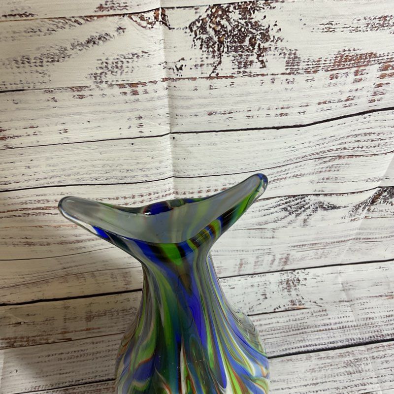 VTG. Murano??? Swirl Art Glass Vase- 15.25"