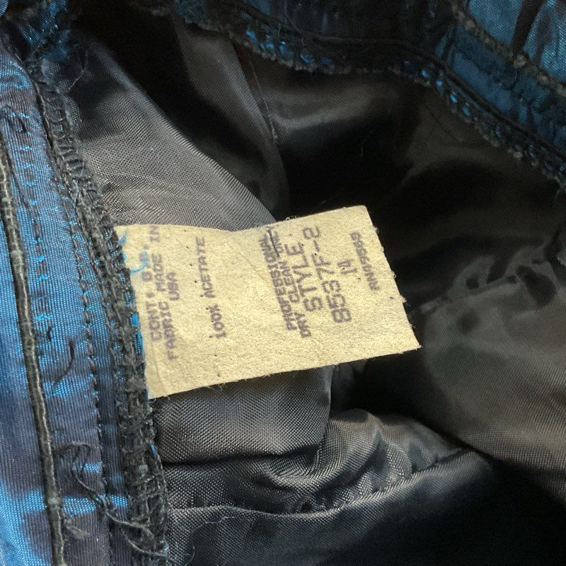VTG. VICTOR COSTA Women's Satin Blue Skirt Suit- SZ 14