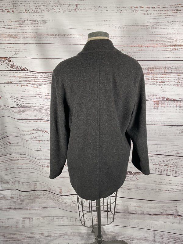 Vintage J. Percy Women's Dark Gray 100% Wool Coat Size 14