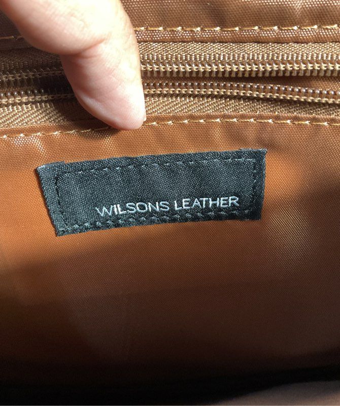 Wilsons Leather Dark Brown Briefcase Messenger Bag Leather