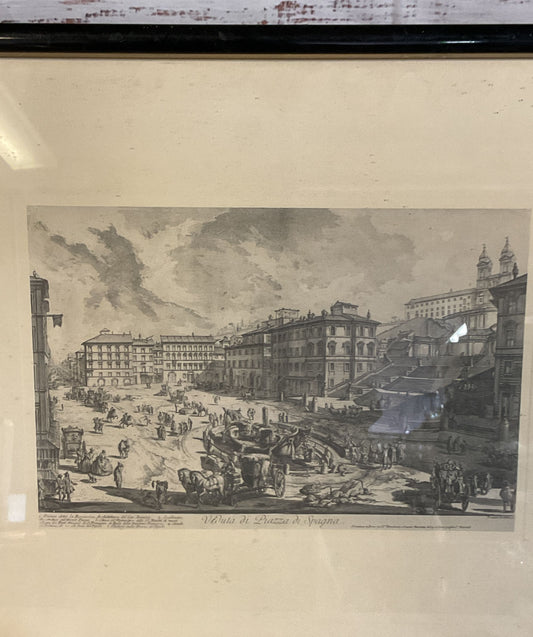 Veduta Di Piazza Di Spagna Etching Print by Giovanni Battista Piranesi Framed