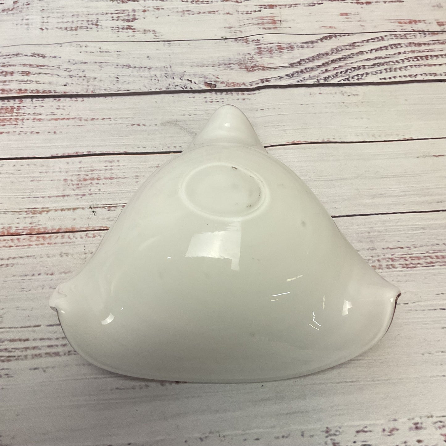 Vintage Murano Style White Purple Swirl Bowl Dish 3 Fold 6"