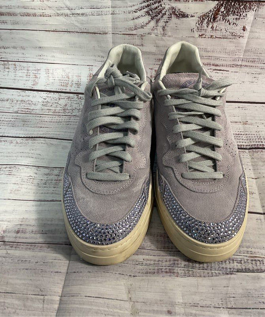 P448 Women's Lavender Suede Glitter Stone Accent Low-Top Sneakers Size 40