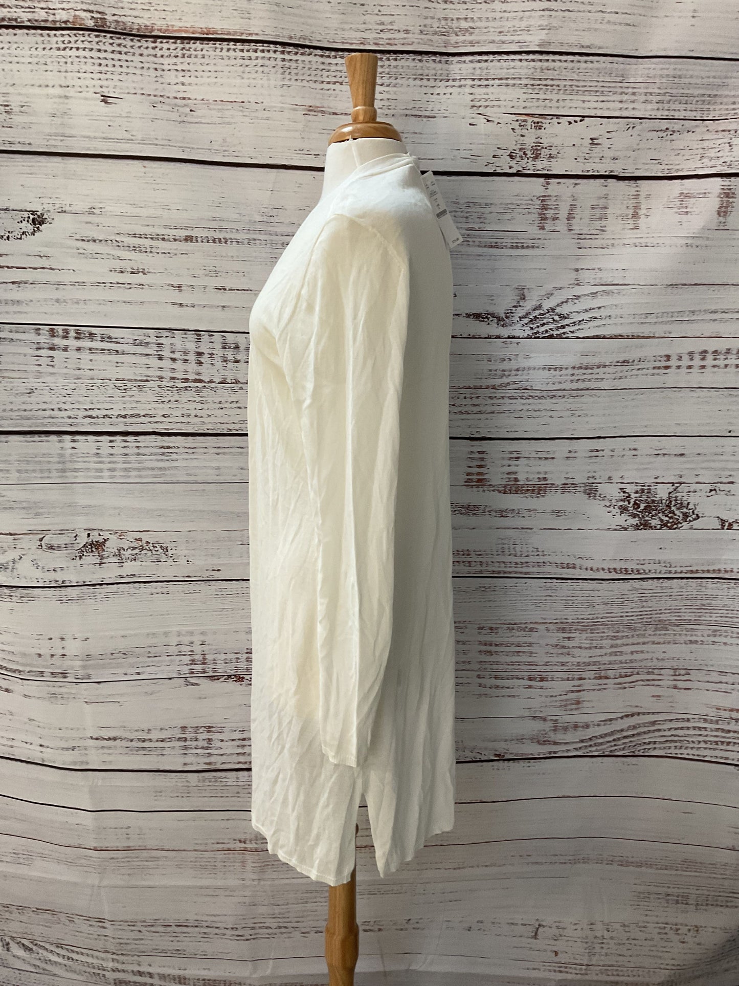 White House Black Market White Long Sleeve Long Cardigan Sweater - Size L New