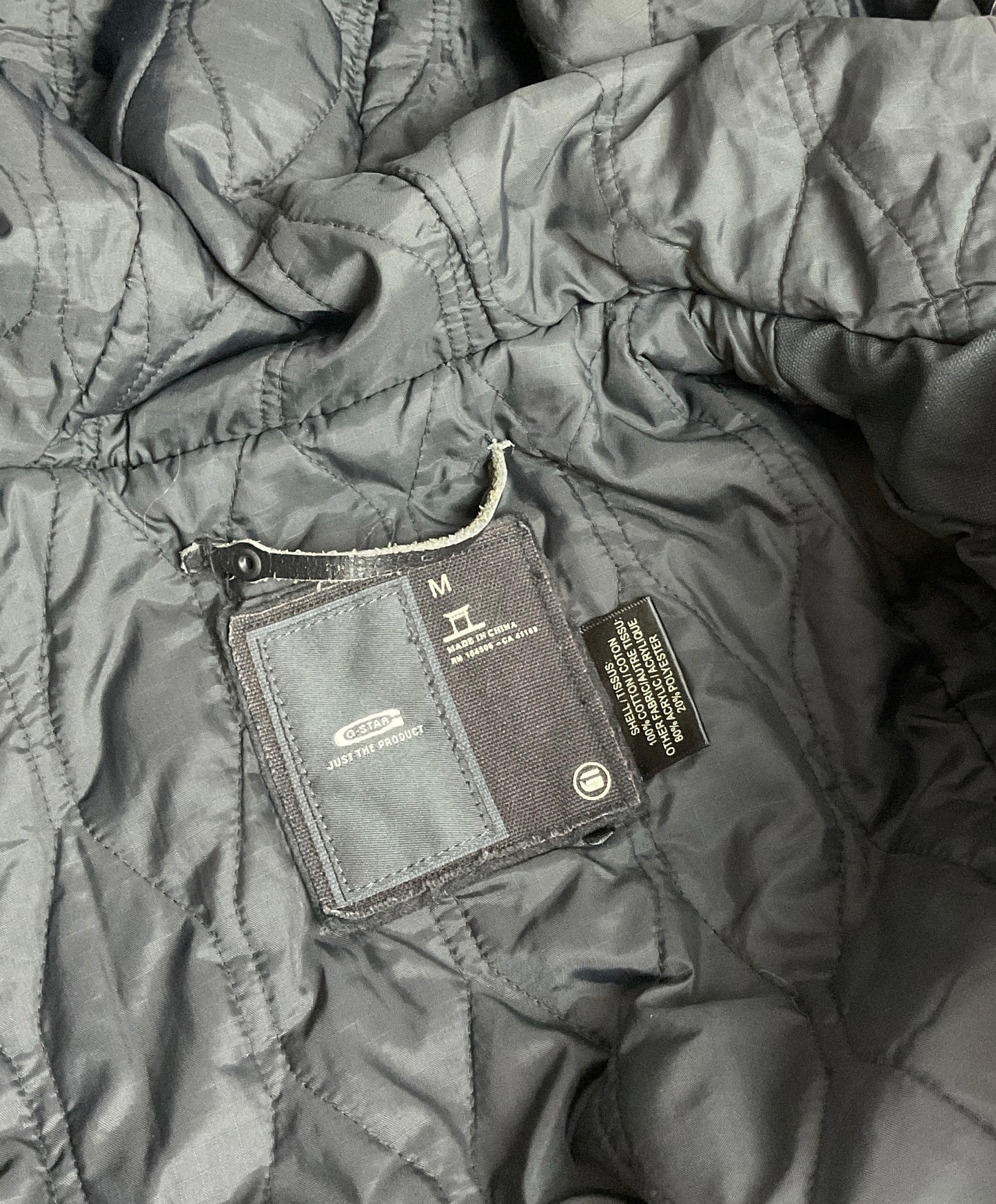 G-Star RAW Black Zip-Up Mid Length Coat with Fur Trim Hood - Size Medium
