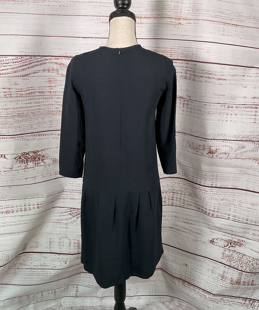 'S Max Mara Pleated Drop Waist Dress Dark Navy 2