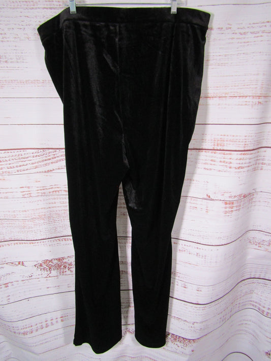Good American Women's Black Velvet Pants Size 7 GKB0003