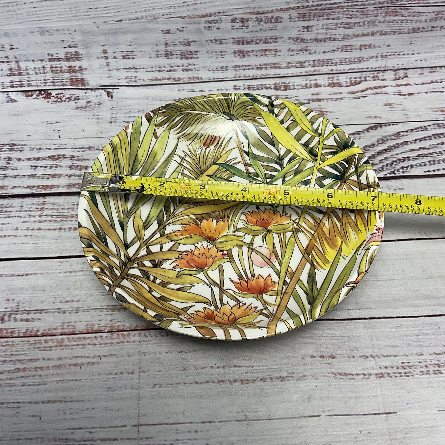 Lancel Paris Porcelain Floral Plant Leaves Print Porcelain 7" Dish