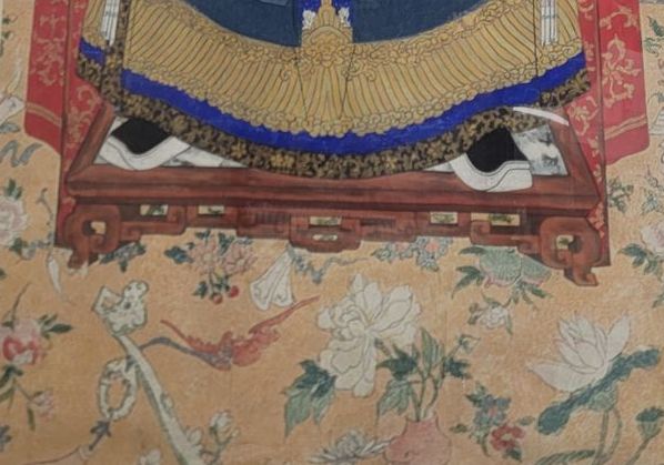 VTG./ANTIQUE Japanese Ancestry Painting of Man Sitting on Throne- LARGE 93x43.5"