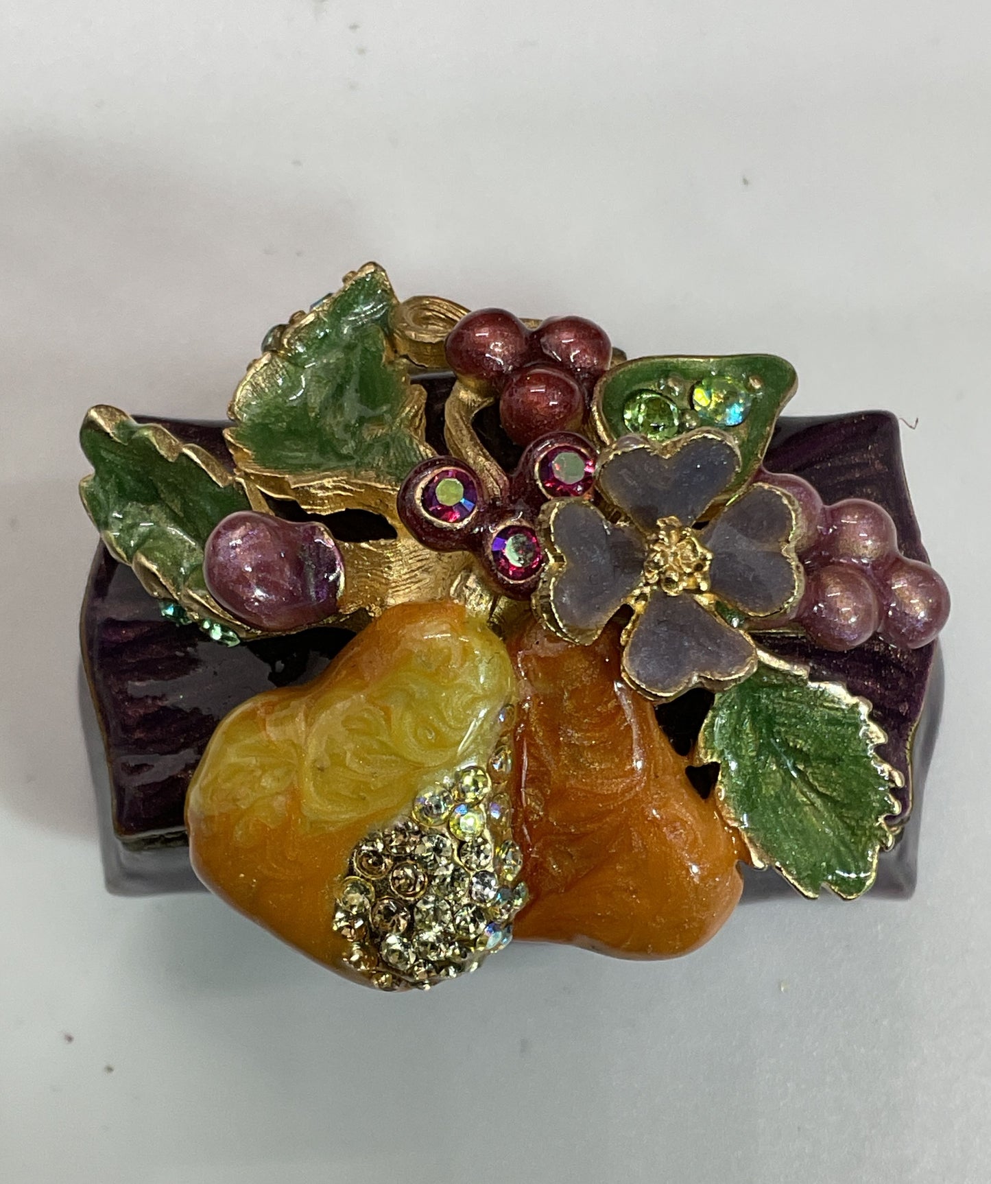 JAY STRONGWATER Darjeeling Pears Keaton Trinket Box- 1.5"