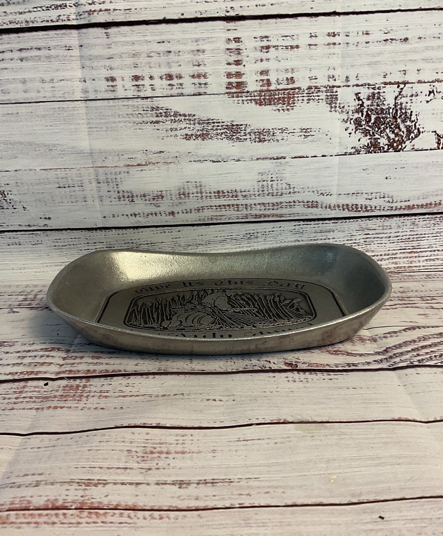 Wilton Columbia USA Silver Vintage "Give Us This Day Our Daily Bread" Bread Tray