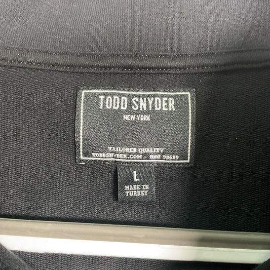 Todd Snyder Quarter Snap Cotton Black Long Sleeve Shirt - Size L