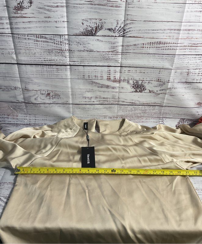 NWT Venti 6 Women's Beige Long Sleeve Blouse Size M