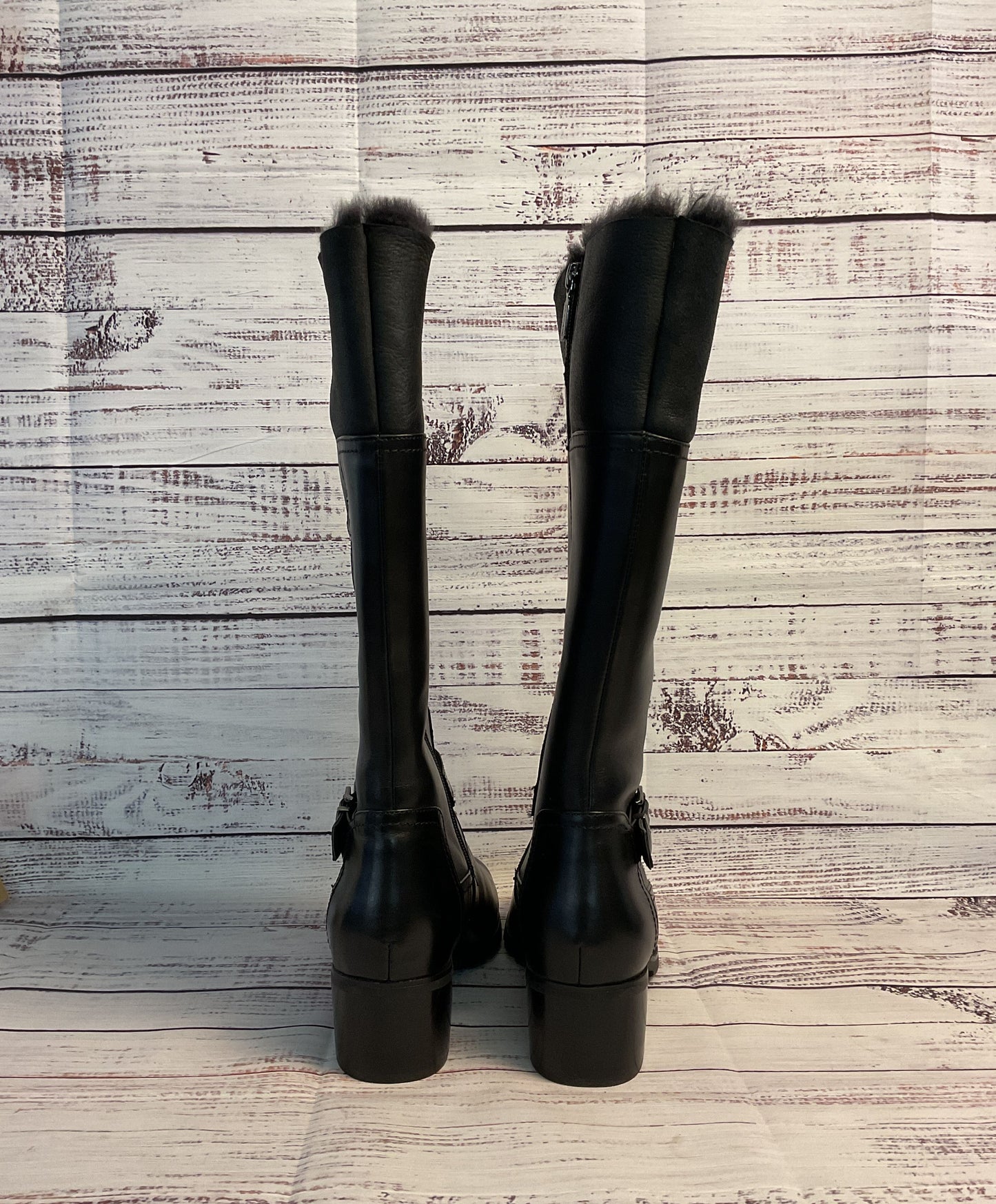 Trendy Blondo Canada Black Leather Flavia Buckle Boot in Sold Out Women's Size 8