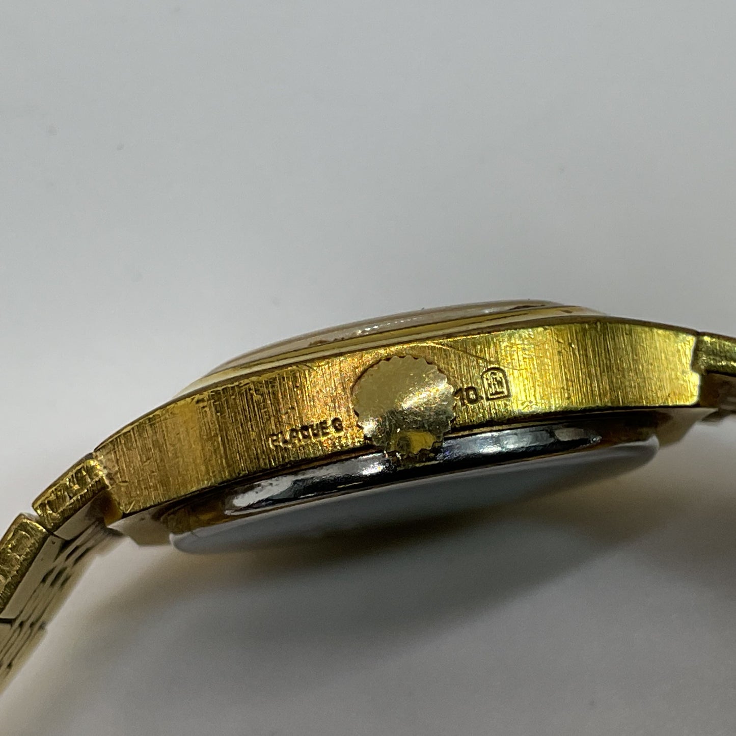 VTG. ERNEST BOREL Gold Plated Octagon Case Women's Watch- 6" Band- WORKS!!!